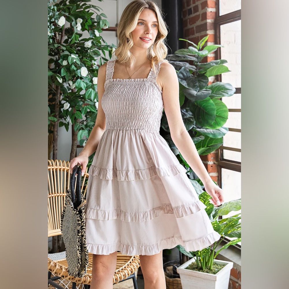 Boutique New Smocked Tiered dress